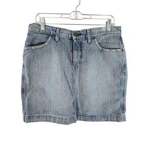 Fossil Blue Denim Worker Skirt Cotton Size 10